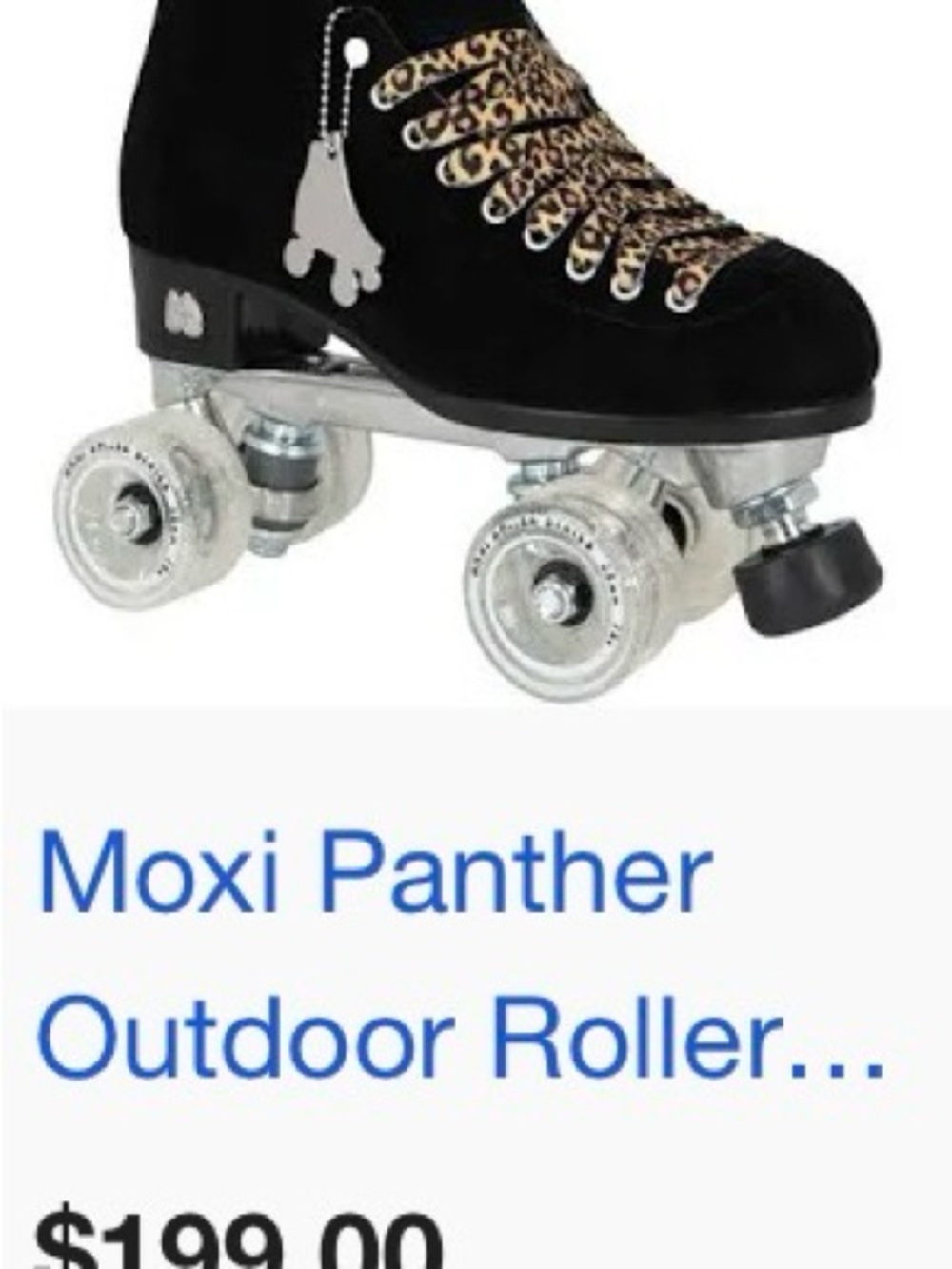 Moxi Panther Women’s Outdoor Roller Skates - Black with Leopard Laces